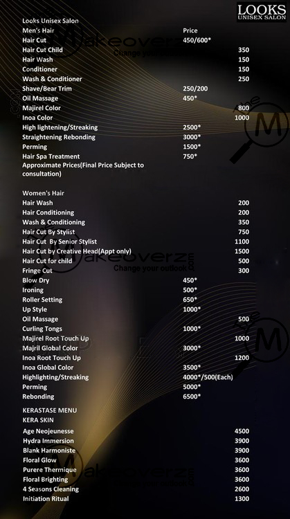 Lakme Salon Price Chart